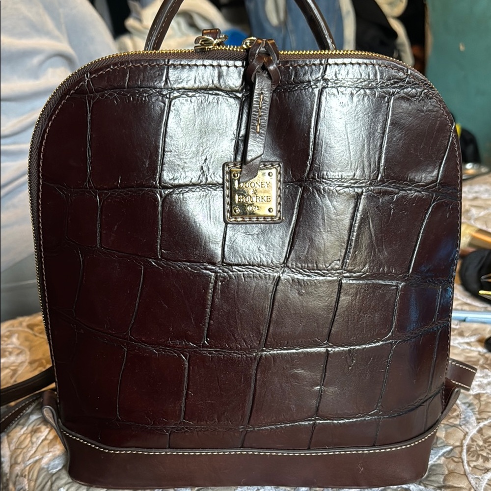 Dooney & Bourke Croc Embossed Leather Backpack